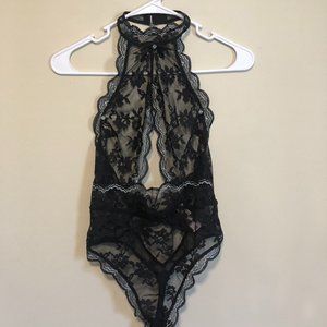 Victoria's Secret Black Lace Bodysuit